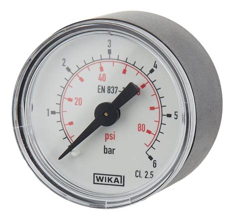 RS PRO | RS PRO R 1/8 Analogue Pressure Gauge 6bar Back Entry 40mm ...