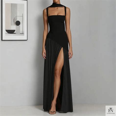 Dress With Scarf - Maxi Dress - Scandinavian Scarf – Fashionnsio