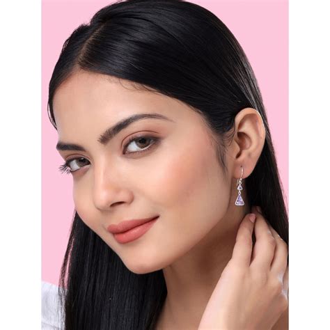 Buy Raajsi by Yellow Chimes Triangular Drop Earrings Online