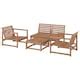 NÄMMARÖ 4-seat conversation set, outdoor, light brown stained - IKEA