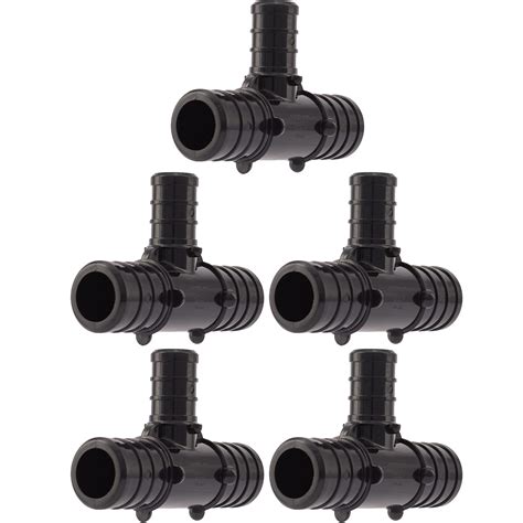 SharkBite 3/4 x 3/4 x 1/2 Inch Poly Crimp Reducing Tee, Pack of 5, PEX ...