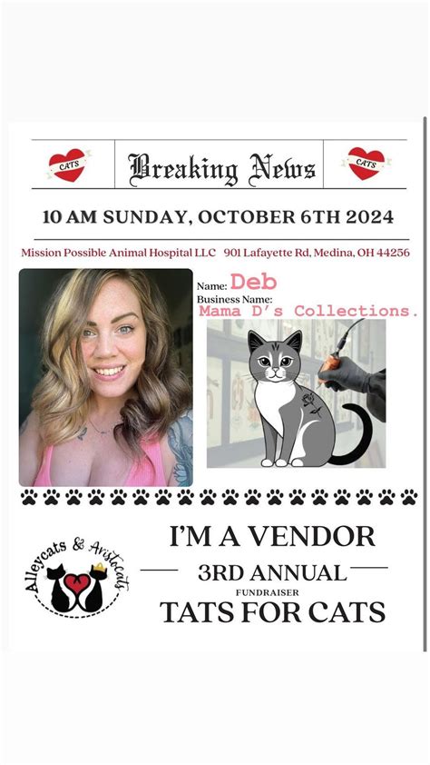 Tats for Cats, Mission Possible Animal Hospital LLC, Medina, 6 October ...