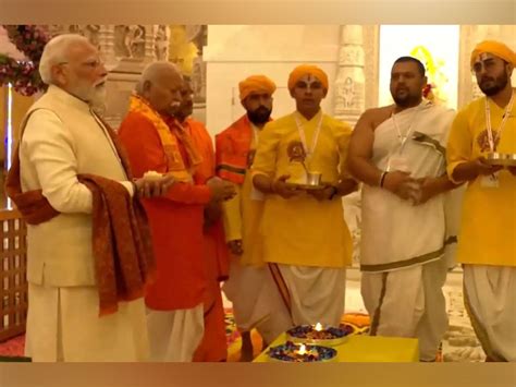 PM Modi performs pooja at Ram Lalla Garbha Grah in Shri Ram Janmabhoomi ...