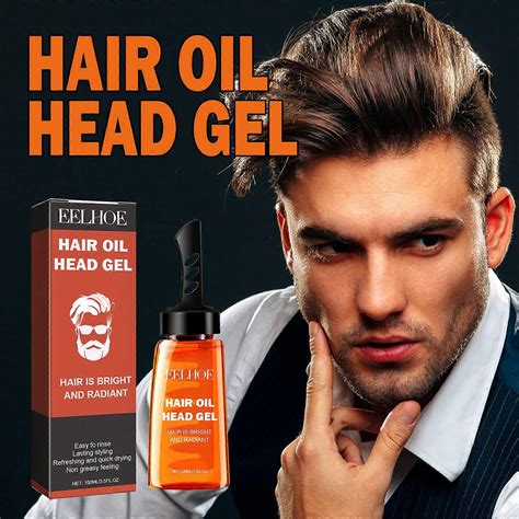 Men Hair Styling Gel with Comb,2-in-1 Long Lasting Fluffy Men Fast ...