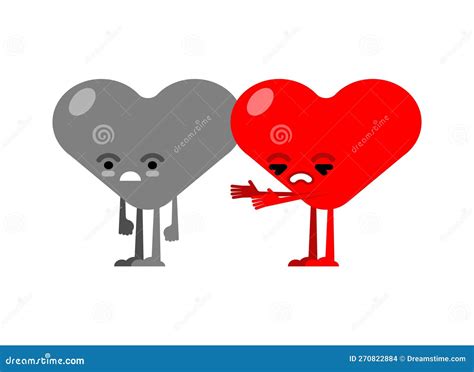 Hearts Quarreled. Two Love are Arguing. Concept of Discord in ...