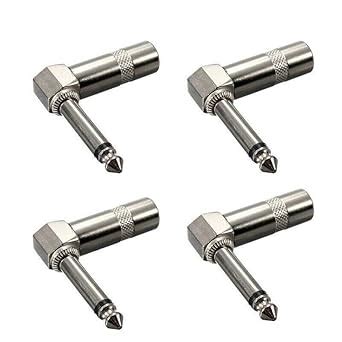 fdealz® [ 4 Pieces ] 6.35mm Heavy Duty TS Mono Male Solder Jack ...