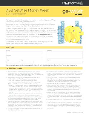 Fillable Online getwise co ASB GetWise Money Week Competition Fax Email ...