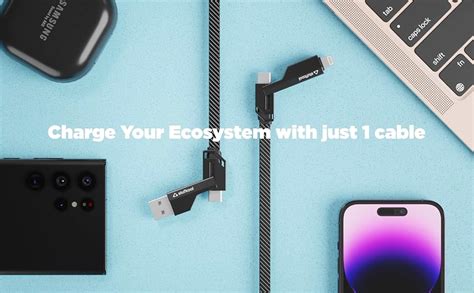 Stuffcool Quad Pro 4 in 1 Metal Flat Braided Indestructible Cable 1.5m ...