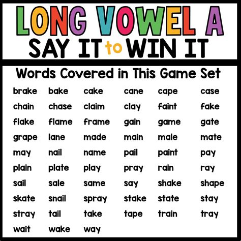 Free long vowel words, Download Free long vowel words png images, Free ...