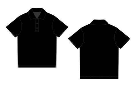 Black polo t-shirt design template. Front and back vector. 5609907 ...