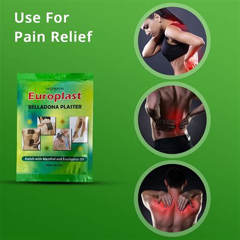 Europlast Herbal Pain Relief Belladonna Plaster Patch For Back Shoulder ...