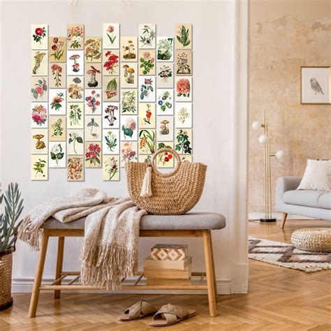 Buy Megawheels 50PCS Vintage Botanical Wall Collage Kit Plant Print ...