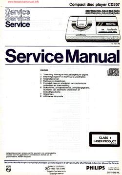 Philips CD207 Service Manual PDF Free Download