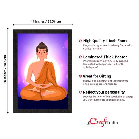 Meditating Lord Buddha Satin Matt Texture UV Art Painting - eCraftIndia ...