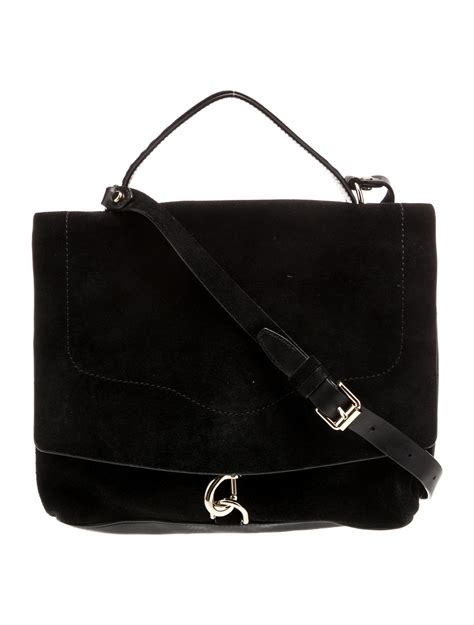Rebecca Minkoff Suede Messenger Bag - Black Crossbody Bags, Handbags ...