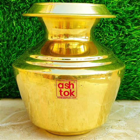 Pure Brass Water Pot | Buy Brass Ghada Water Pot for Pooja Items – Ashtok