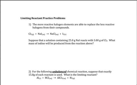 Calculating Limiting Reactant Problems 的图像结果