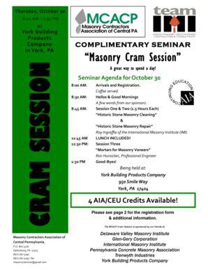 Fillable Online Masonry Cram Session - International Masonry Institute ...