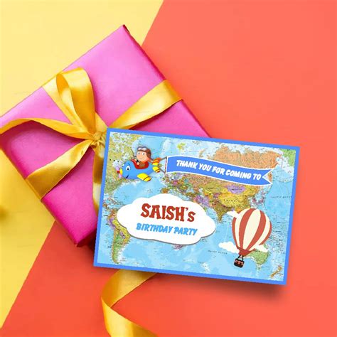 Aeroplane Theme Thank You Card | Personalized party supplies – Party ...