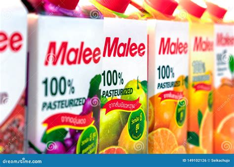 BANGKOK, THAILAND - MAY 27, 2019: Pasteurized Malee 100 Fruit Juices ...