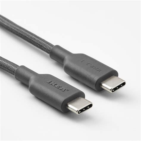 LILLHULT USB-C to USB-C, dark grey, 1.5 m (4'11") - IKEA