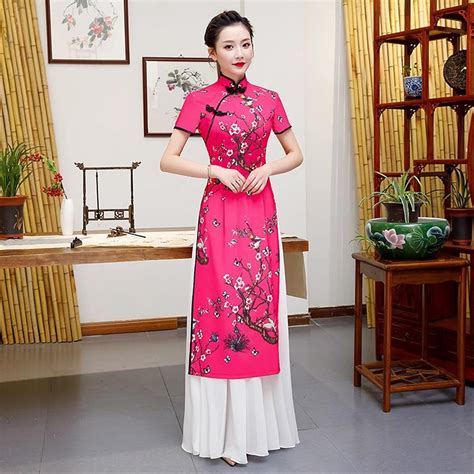 zhengbo Yellow AO Dai Long Cheongsam Evening Tunic India | Ubuy