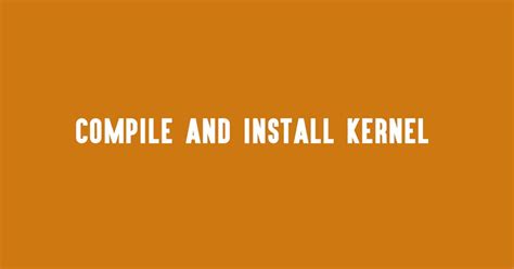 Kernel Install 的图像结果