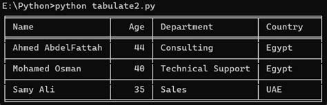 How to Use the Tabular Format in Python 的图像结果