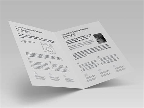 Free Bi Fold Brochure Mockup PSD Template for Photoshop