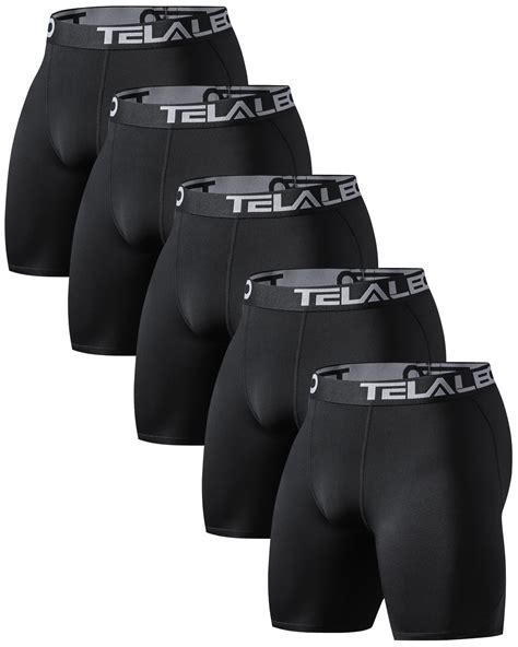 TELALEO 5 Pack Compression Shorts for Men Spandex Sport Shorts Athletic ...