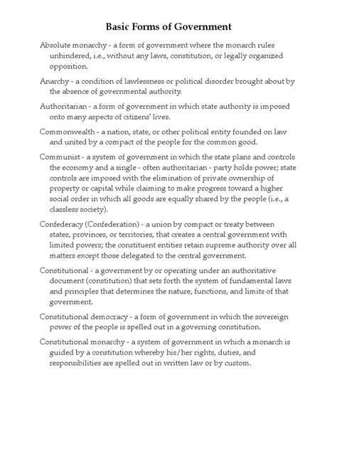 Image result for Basic Forms of Government