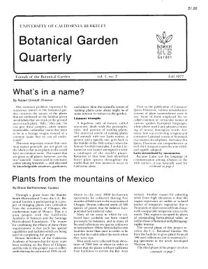 Fillable Online botanicalgarden berkeley Botanical Garden Quarterly ...