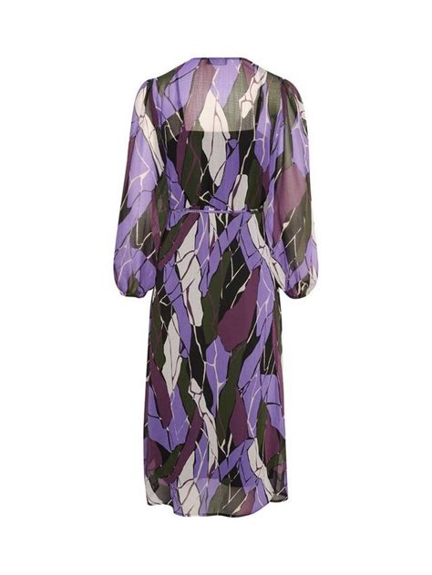 Soaked In Luxury Josefine Chiffon Wrap Midi Dress, Purple/Multi