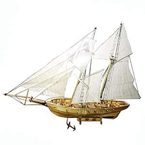 FLAWISH 1/130 Scale Wooden Sailboat Model Kit Harvey Ship Puzzle for ...