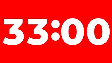 33 Minute Timer Without Music | Perfect for Study and Work - YouTube