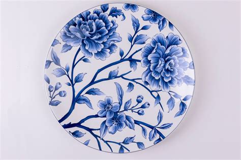 Sapphire Bloom Dinner Plates - Set of 2 (10.5 inch each) – Golden ...