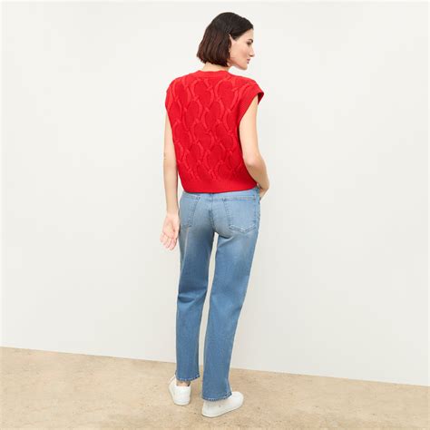 Eloise Sweater Vest - Cable Knit :: Strawberry – M.M.LaFleur