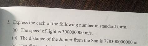 Express the each of the following number in standard form:- ( solve a ...