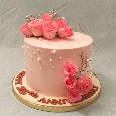 Pink Rose Anniversary Cake | Anniversary Cake | Order Custom Cakes in ...