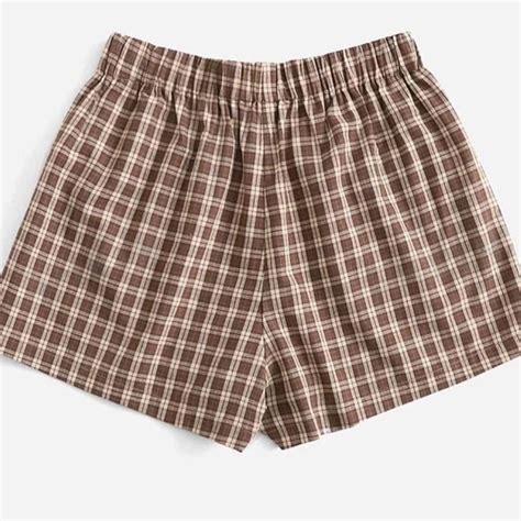 brown plaid shorts! willing to negotiate ! large... - Depop