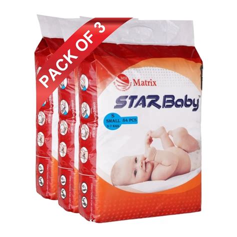 Buy MSI Matrix Star Baby Diapers | Upto 4 Kg | S | Pack of 3 | 252 ...