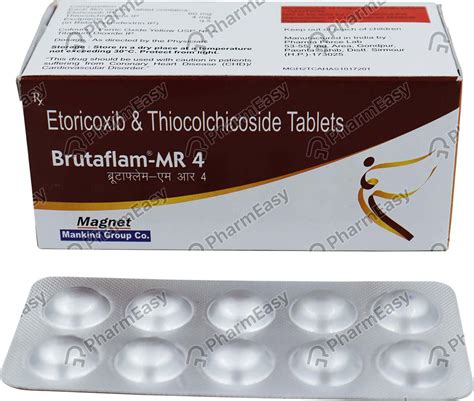 Brutaflam Mr 4mg Strip Of 10 Tablets: Uses, Side Effects, Price ...