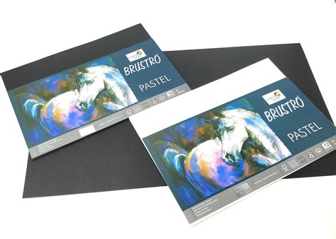 Brustro Artists Pastel Papers 160 GSM A4 Black & White 24 Sheets (12 ...