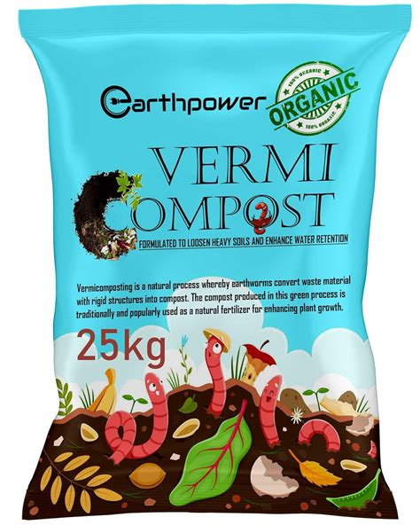 EARTHPOWER Vermicompost for Plants 25kg | Khaad for Gardening Home | Organic Fertilizer ...