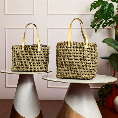 Sabai Grass Luxe Handmade Bag – Natural | Kadam Haat