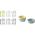 Ikea Plastic Cutlery Set And 6 Bowls, Mixed And Assorted - 18 Pieces, 5 ...