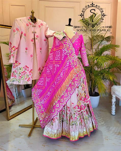 Gotta Patti Hand Embroidered Pure Bandhani Duppatta With Blouse & Lehe ...