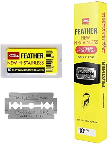 Buy 200 Feather (Yellow Label) Razor Blades Platinum Coated NEW Hi ...
