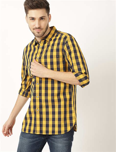 Buy Pure Cotton Checks Spread Collar Shirt at Marks & Spencer