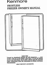 Image result for Kenmore Upright Freezer Manual